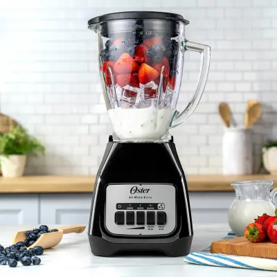 LICUADORA OSTER CON VASO DE VIDRIO DE 1.5L Y 2 VELOCIDADES BLSTKAGBPB
